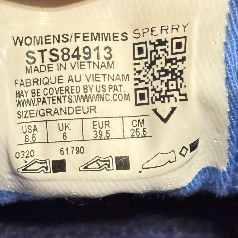 Sperry Crest Vibe Womens Blue Chambray Linen Sneakers STS84913 Size 8.5 - Picture 7 of 9